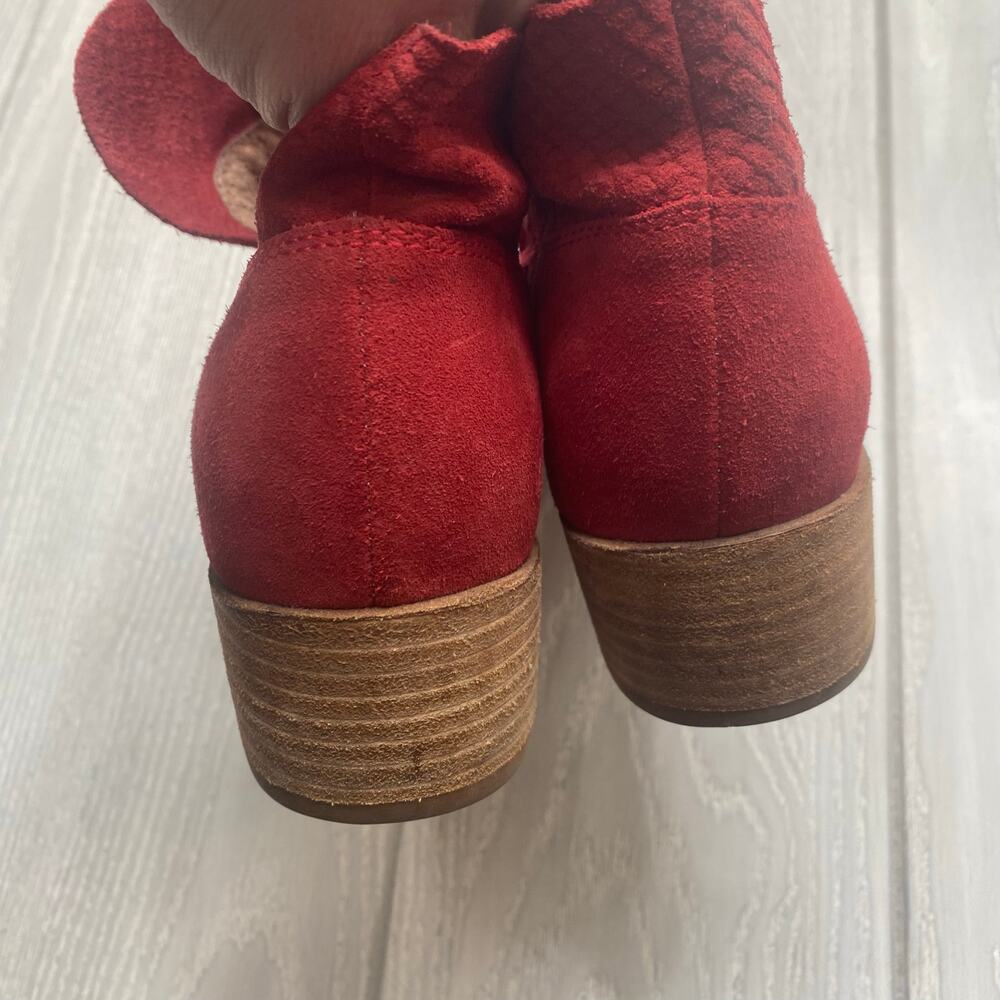 Seychelles Red Score Suede Booties Size 6.5 - Picture 10 of 11